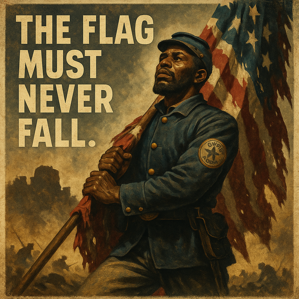 Alfred B. Hilton's Valor at Fort Wagner Holding the Union Flag