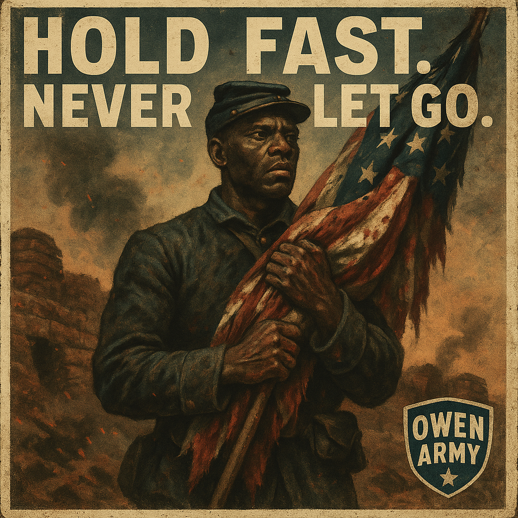 Alfred B. Hilton Holding the Colors at Fort Wagner
