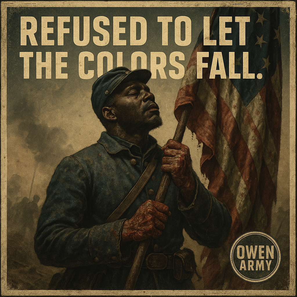 Alfred B. Hilton Clutching the Flag at Fort Wagner, Medal of Honor