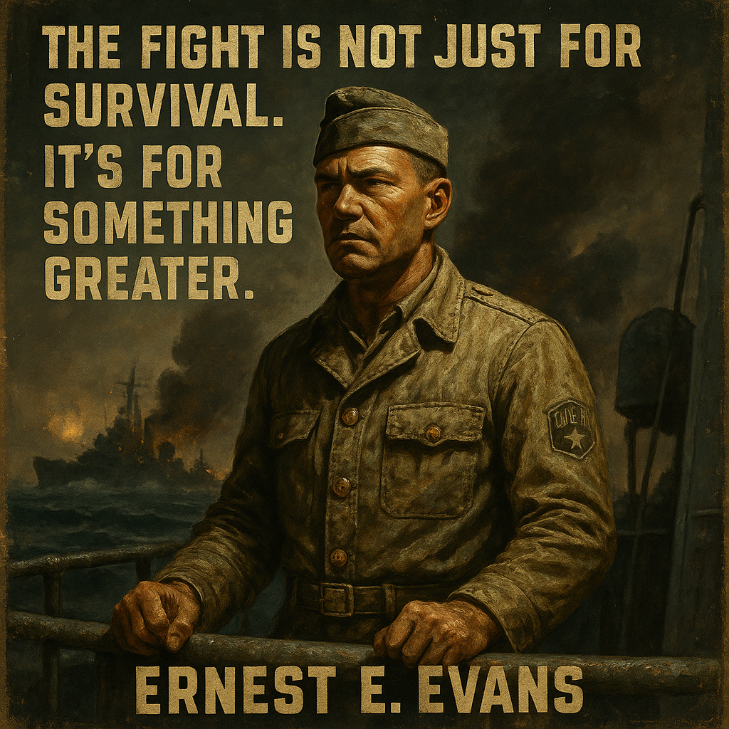 Ernest E. Evans at the Battle off Samar on USS Johnston