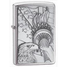 Zippo Brushed Chrome Patriotic Eagle Lighter