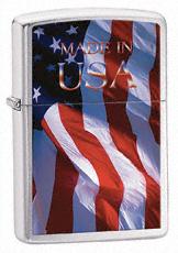 Zippo HP Chrome Made in USA Flag Lighter