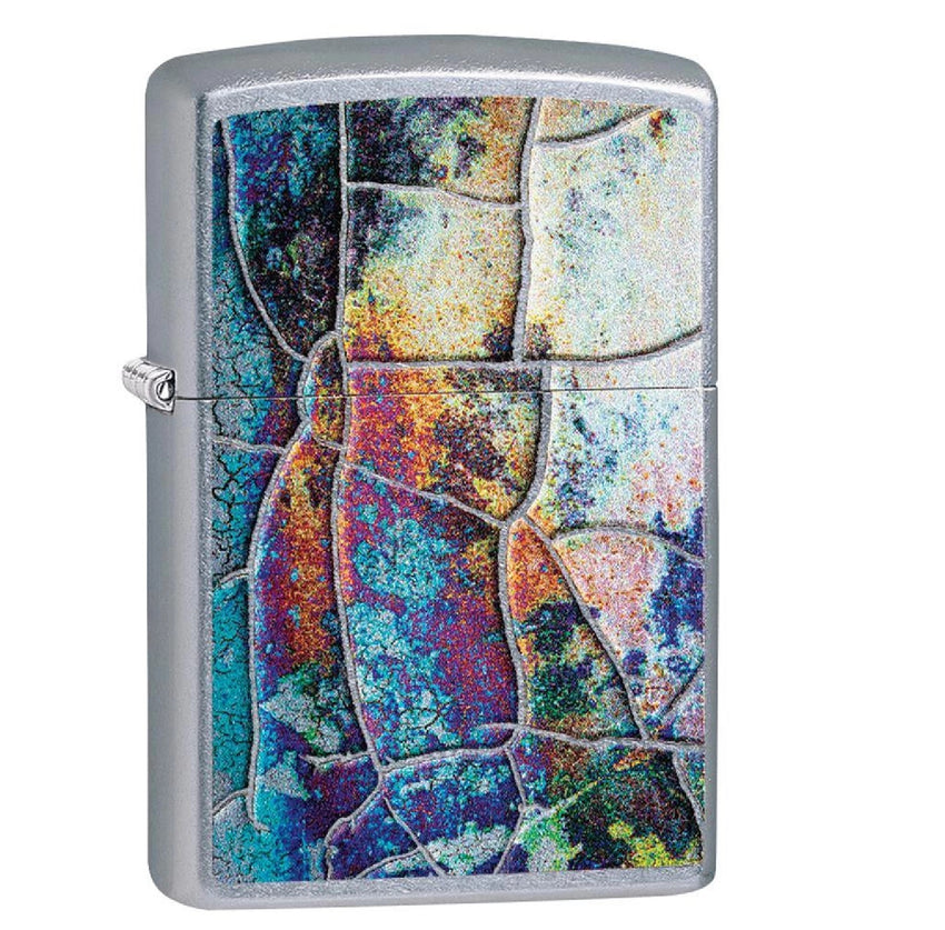 Zippo Street Chrome Rust Patina Design Lighter