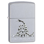 Zippo Satin Chrome Dont Tread on Me Design Lighter