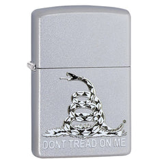 Zippo Satin Chrome Dont Tread on Me Design Lighter