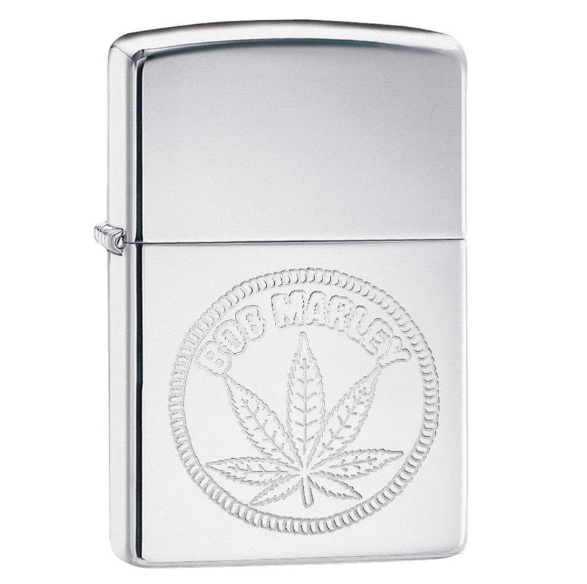 Zippo HP Chrome Bob Marley Leaf Lighter