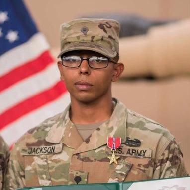 SPC Jackson earns Bronze Star with V for smoking ISIS in mass casualty event