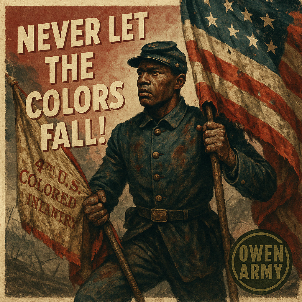 Alfred B. Hilton Holding the Colors at Fort Wagner