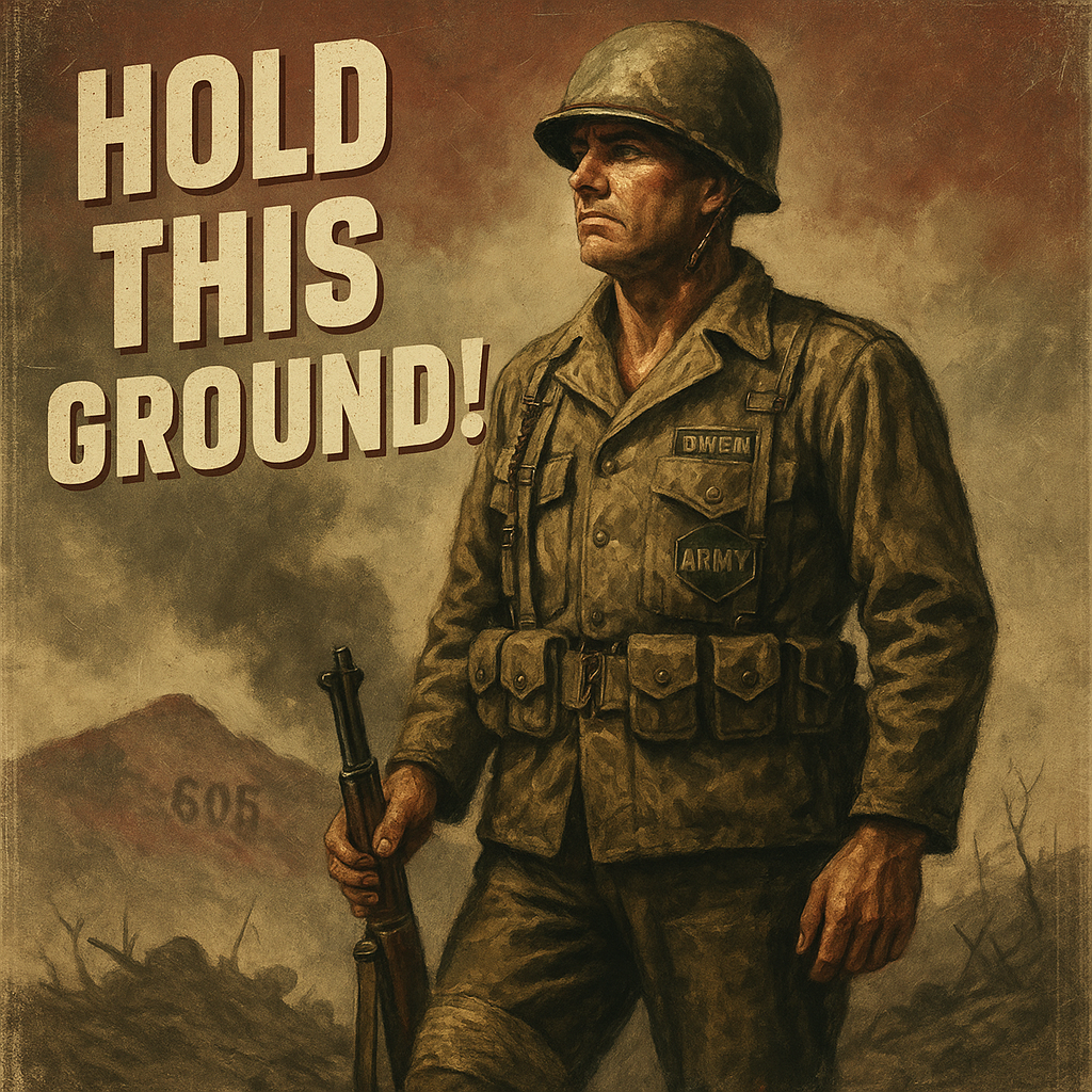 Wounded Lt. Schowalter's Medal of Honor Stand on Hill 605