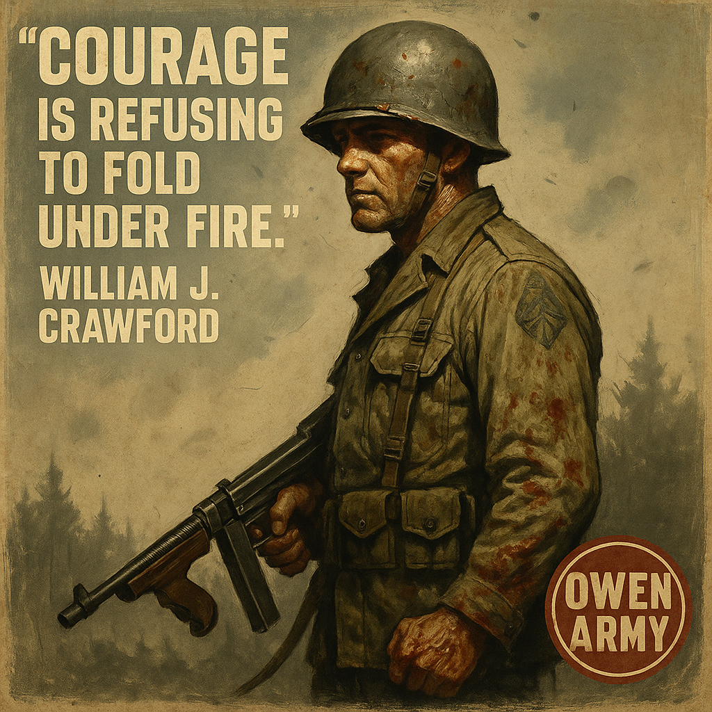 William J. Crawford's Medal of Honor stand at Hurtgen Forest