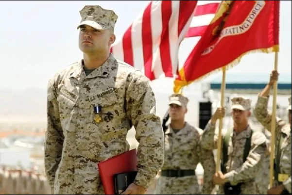The Marine who killed three insurgents; beating one to death with the man’s own weapon.