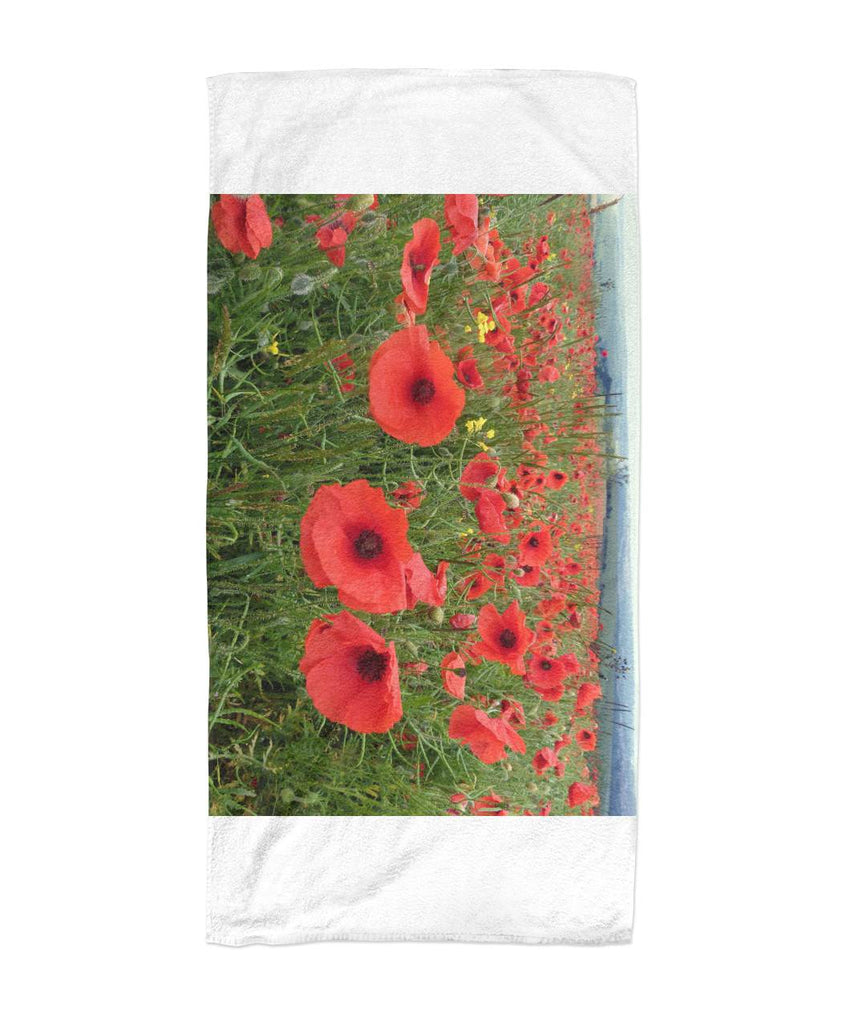 Flanders Fields Poppies - Rememrance Towel Beach Towel 30x60