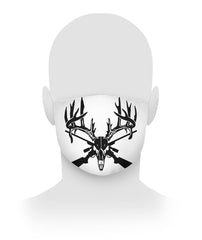 Deer Skull with Crossed Rifles Cloth Face Mask