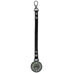 Dakota Angler Pocket Watch with Leather Retainer Black