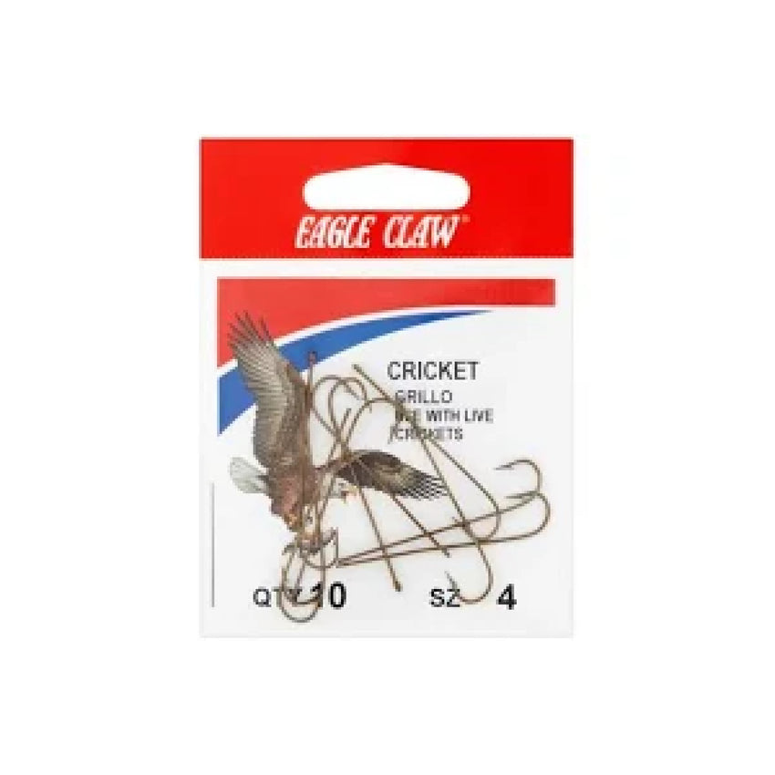 Eagle Claw Bronz Cricket Hooks 10Pk Size4