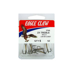 Eagle Claw Treble Reg Shank 5Pk Size2