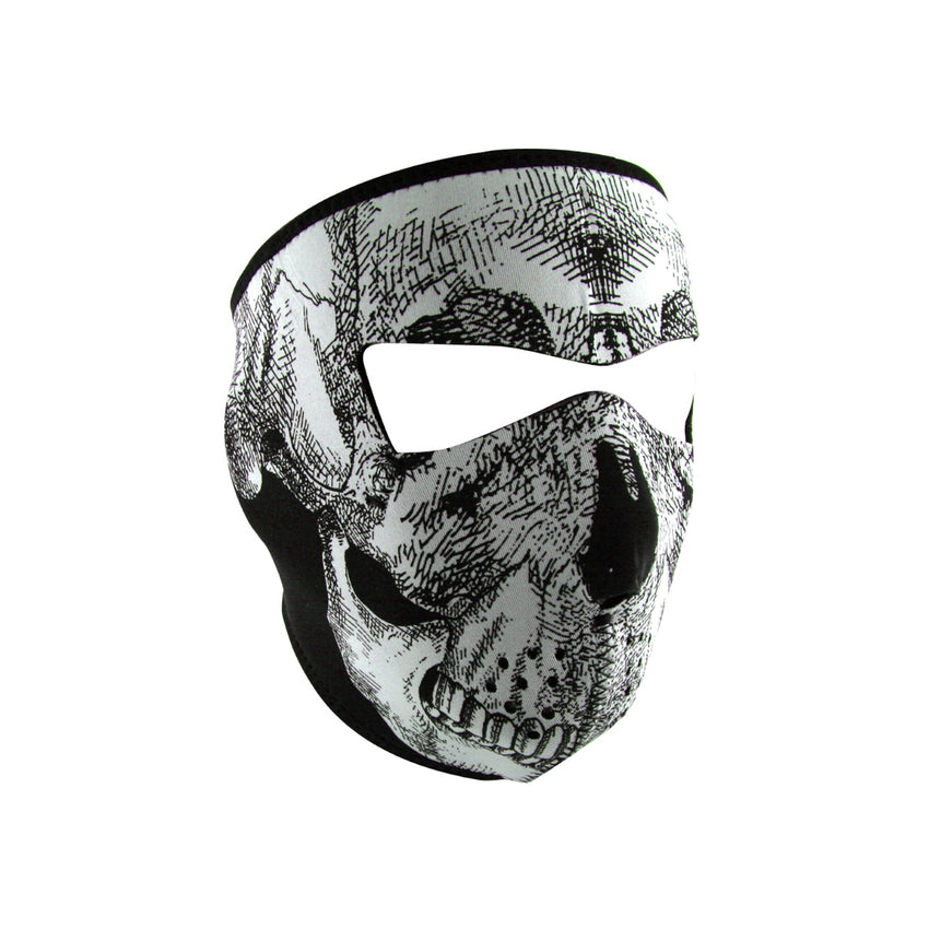 ZANheadgear Full Mask Glow in the Dark Blk-Wht Skull Face