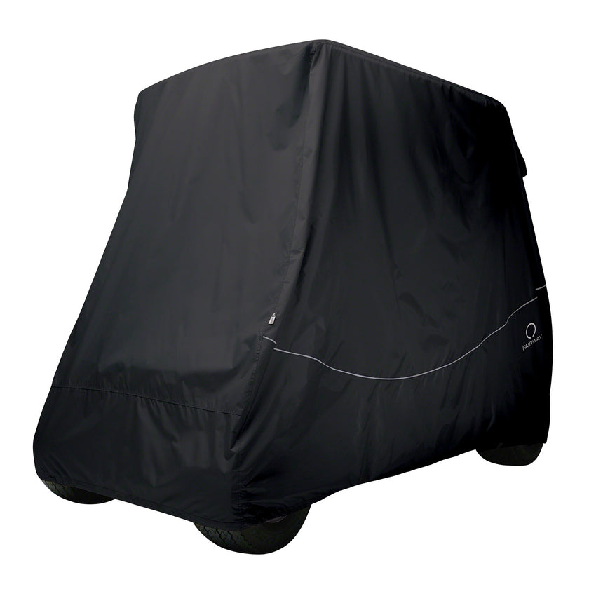 Classic Fairway Golf Cart Quick-Fit Cover Long Roof - Black