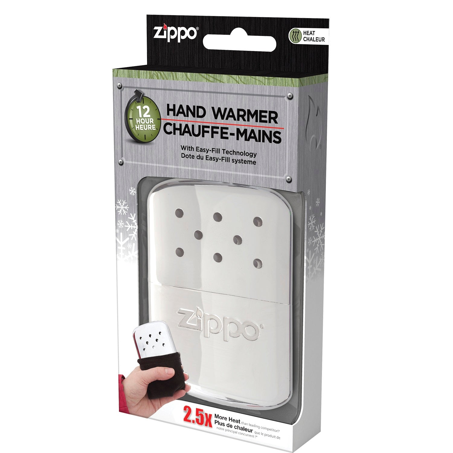 Zippo, 12-Hour Refillable Hand Warmer High Polish Chrome
