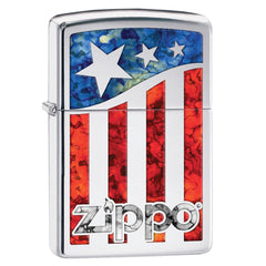 Zippo HP Chrome Zippo US Flag Lighter