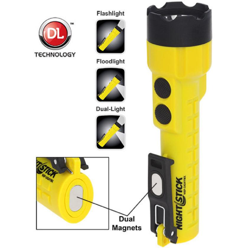 Nightstick X-Series Dual-Light w-Dual Magnets Yellow Body