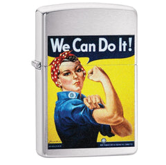 Zippo Brushed Chrome US Army We Can Do It Design Lighter