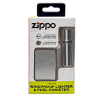 Zippo Street Chrome and Fuel Canister Combo Set