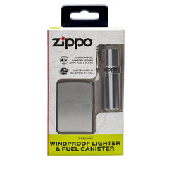Zippo Street Chrome and Fuel Canister Combo Set