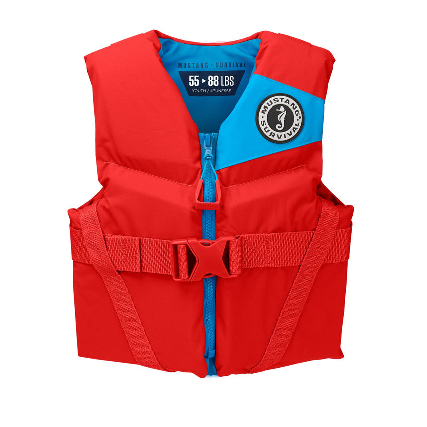 Mustang Survival Rev Youth Foam Vest Imperial Red 50-90 LBS